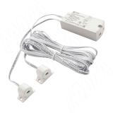 Выключатель инфракрасный (IR) на взмах руки, 2 датчика, белый, 220V, 250W SW2-MS-2WT