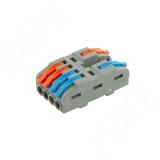 Клемма-разветвитель соединительная, 2 входа, 4 выхода,разная полярность TML-2-4-DP-GR