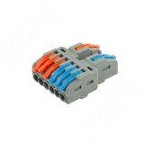 Клемма-разветвитель соединительная, 2 входа, 6 выходов,разная полярность TML-2-6-DP-GR