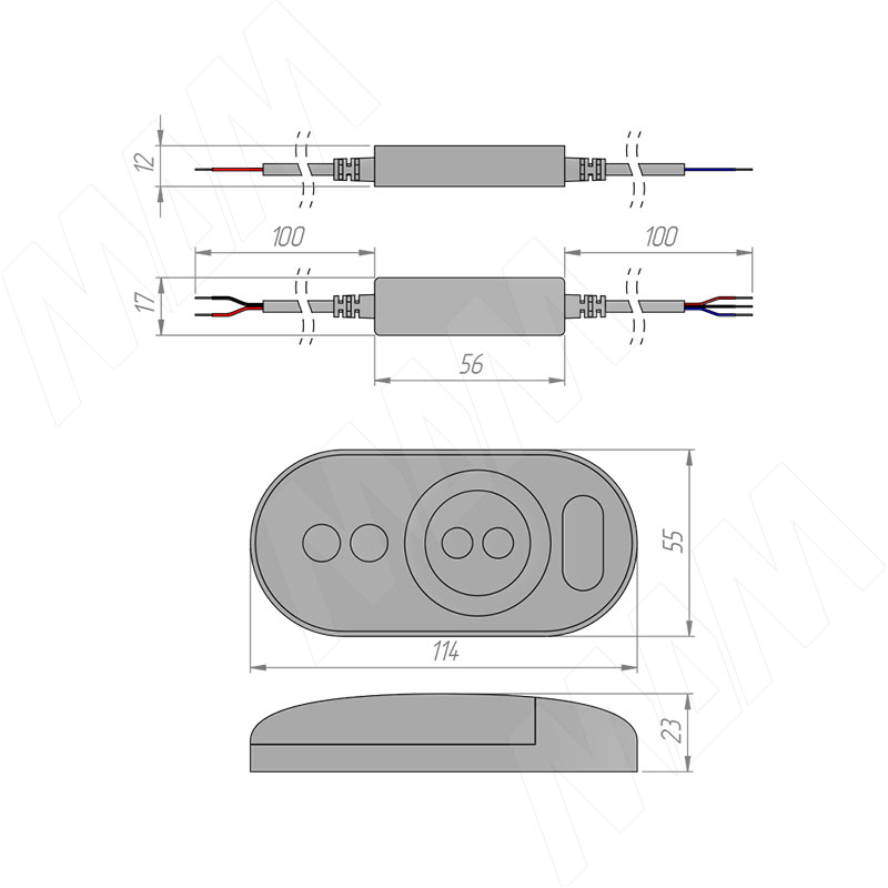 STANDART Диммер с пультом ДУ, 433 МГц, для светодиодной ленты CCT фото товара 2 - CORE-ST-CCT-RC-BL