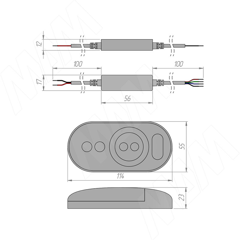 STANDART Диммер с пультом ДУ, 433 МГц, для светодиодной ленты RGB фото товара 2 - CORE-ST-RGB-RC-BL