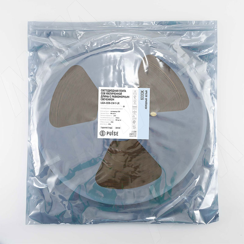 LUX, COB лента светодиодная, 360 диодов, 24V, 20 м, длинное соединение, CRI 90, холодный белый 6000К, IP20, 7W/1м фото товара 3 - LS24-COB-CW-7-LR