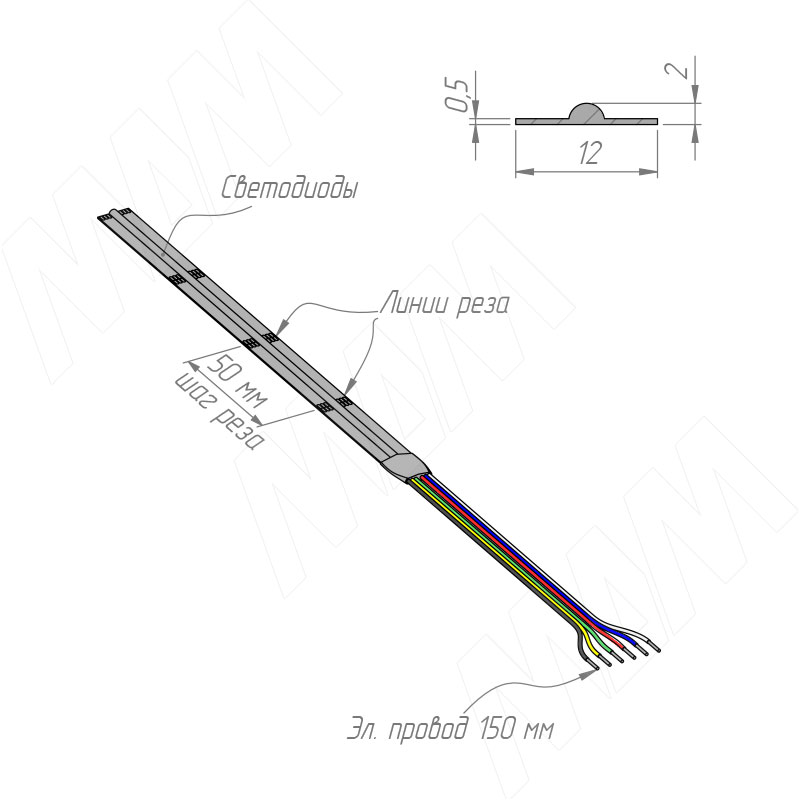 LUX, COB лента светодиодная, RGBCCT, 840 диодов, 24V, 5 м, CRI 90, теплый белый - холодный белый 2700-6500К, IP20, 16W/1м фото товара 3 - LS24-COB-RGBCCT-16