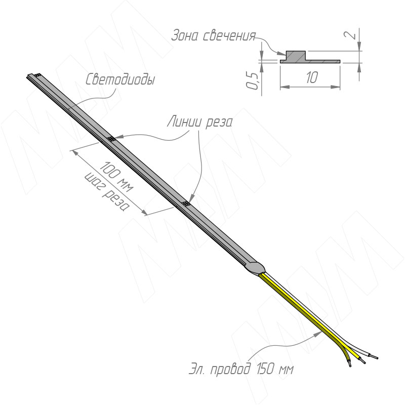 LUX, COB SPI лента светодиодная, бегущая, бокового свечения, 560 диодов, 24V, 5 м, CRI 90,теплый белый - холодный белый 2700-6500К, IP20, 8W/1м фото товара 3 - LS24-COB-SPISVCCT-8