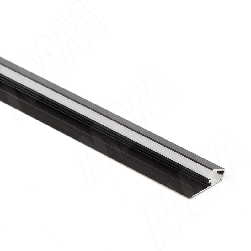 Профиль CМ9, угловой, черный, для ленты шириной 5мм, для гибкого рассеивателя, L-3000 фото товара 2 - LSP-CM9-ALU-3-BL