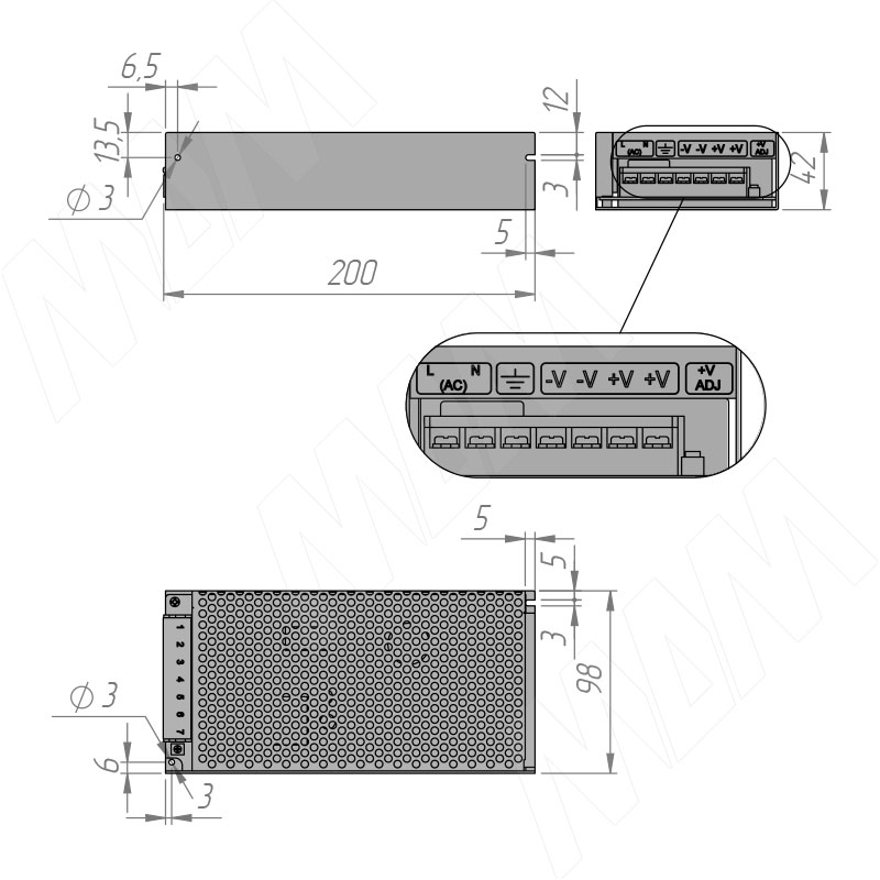 

STANDART Блок питания AC-230/DC-12V, IP20, 150W (PS12-IP20-ST-150W), STANDART Блок питания AC-230/DC-12V, IP20, 150W