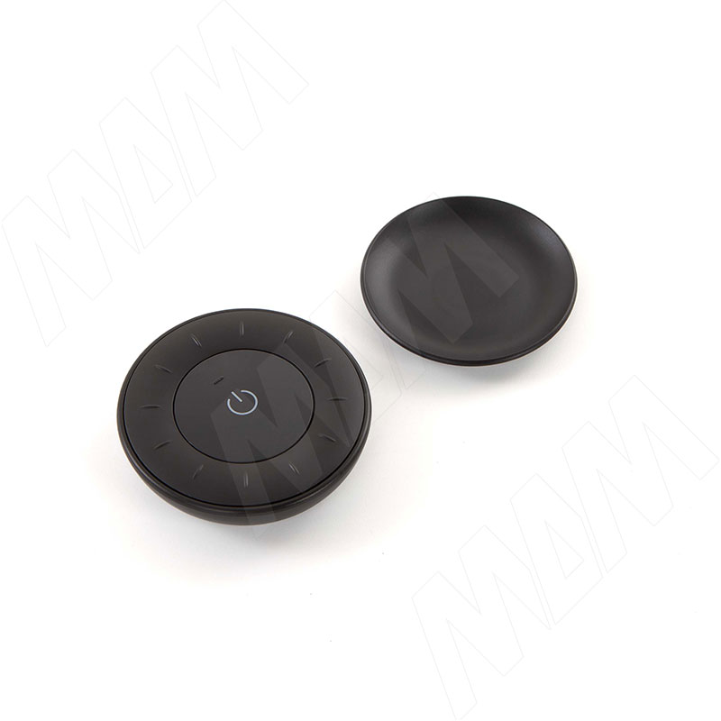 SMART, Пульт дистанционного управления контроллером для монохромной или CCT ленты, с колесом прокрутки, c круглым магнитным креплением, черный, 2.4 Г фото товара 2 - RE-RND-S-CCT-R-BL