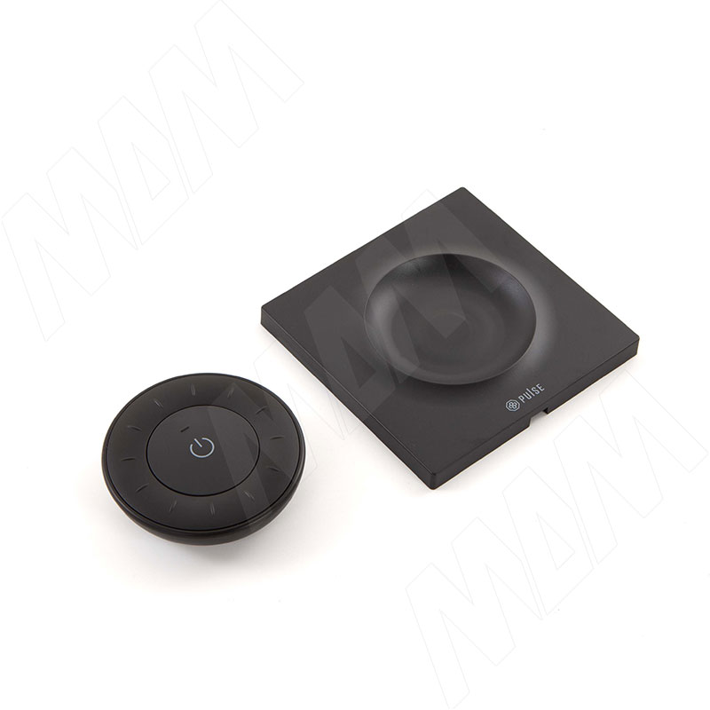 SMART, Пульт дистанционного управления контроллером для монохромной или CCT ленты, с колесом прокрутки, c квадратным магнитным креплением, черный, 2. фото товара 2 - RE-SQR-S-CCT-R-BL