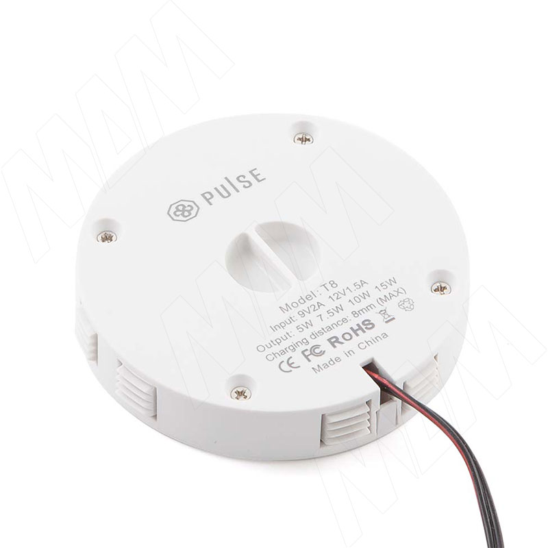 WIZ беспроводное зарядное устройство скрытого монтажа, врезное, d=73 мм, белый, 12V, 15W фото товара 2 - WCH-73-W-INV