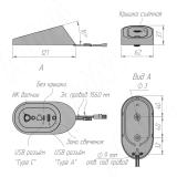 AURA Светильник овальный с выключателем на взмах, диммируемый, USB, черный, 12V, 2,5W AU12-MSUSB-BL-NW3, фото 2
