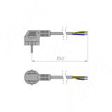 Шнур сетевой, вилка S22, 1 м, белый CWP-C-1-NO-WH, фото 1
