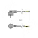 Шнур сетевой, вилка S22, 3 м, белый CWP-C-3-NO-WH, фото 1