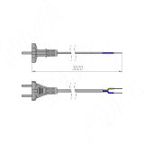 Шнур сетевой, вилка S18, 3 м, белый CWP-R-3-NO-WH, фото 2