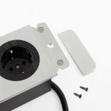 DESK открытый блок розеток, 188*80 мм, 1 розетка, 1 USB, 1 USB Type-C, быстрая зарядка, серебро DS-S-1S1A1C-F-AL, фото 1