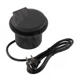 Блок розеток с откидной крышкой,  d=105 мм, 1 розетка, 1 USB, 1 USB Type-C,  быстрая зарядка, беспроводная зарядка, черный FU-80-1S1A1C-FWH-BL, фото 1