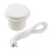 Блок розеток с откидной крышкой,  d=105 мм, 1 розетка, 1 USB, 1 USB Type-C,  быстрая зарядка, беспроводная зарядка, белый FU-80-1S1A1C-FWH-WH, фото 1
