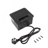 FLIP S блок розеток с откидной крышкой, 144*129 мм, 1 розетка, 1 USB, 1 USB Type-C, быстрая зарядка, черный FU-S-1S1A1C-F-BL, фото 1