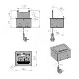 Блок розеток с откидной крышкой, 144*129 мм, 1 розетка, 1 USB, 1 USB Type-C, быстрая зарядка, серебро FU-S-1S1A1C-F-AL, фото 4