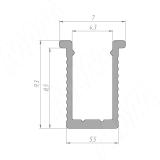 Профиль FМ9, врезной, черный, для ленты шириной 5мм, для гибкого рассеивателя, L-3000 LSP-FM9-ALU-3-BL, фото 2