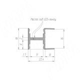 Профиль WD3 для подсветки деревянной полки, для плоского рассеивателя, черный, 22x18мм, L-3000 LSP-WD3-ALU-3000-BL, фото 2
