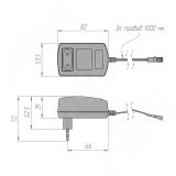 Адаптер питания, AC-220/DC-12V, 24W PA12V-IP20-24W, фото 1