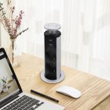 POST выдвижной блок розеток, d=60 мм, 3 розетки, 1 USB, 1 USB Type-C, быстрая зарядка, серебро PO-60-3S1A1C-F-AL, фото 3