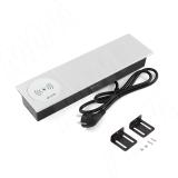 SLIDE блок розеток со сдвижной крышкой, 350*100 мм, 2 розетки, 1 USB, 1 USB Type-C, быстрая зарядка, беспроводная зарядка, серебро SLS-S-2S1A1C-FW-AL, фото 1