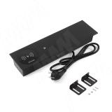 SLIDE блок розеток со сдвижной крышкой, 350*100 мм, 2 розетки, 1 USB, 1 USB Type-C, быстрая зарядка, беспроводная зарядка, черный SLS-S-2S1A1C-FW-BL, фото 1