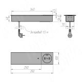SLIDE блок розеток со сдвижной крышкой, 350*100 мм, 2 розетки, 1 USB, 1 USB Type-C, быстрая зарядка, беспроводная зарядка, черный SLS-S-2S1A1C-FW-BL, фото 5
