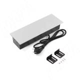 SLIDE блок розеток с раздвижными крышками, 280х72 мм, 3 розетки, 1 USB, 1 USB Type-C, быстрая зарядка, серебро SLS-S-3S1A1C-F2-Al, фото 1