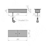 SLIDE блок розеток с раздвижными крышками, 280х72 мм, 3 розетки, 1 USB, 1 USB Type-C, быстрая зарядка, серебро SLS-S-3S1A1C-F2-Al, фото 3