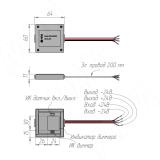Выключатель для зеркала на взмах, диммируемый, 1 кнопка, 24В SW1-MR-MS-D, фото 1