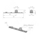 Выключатель на движение, для установки в профиль, ширина 8 мм, 12/24V, 60/120W SW1-PIR-PR-8, фото 1