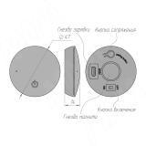 Датчик кнопочный, беспроводной, диммируемый, накладной, цвет черный, с крепежом SW1-RC-PB-R, фото 1