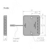 Выключатель инфракрасный (IR) на движение, беспроводной, диммируемый,12/24В, 60/120Вт, IP20, накладной, цвет черный, с крепежом SW1-RC-PIR-R-BL, фото 3