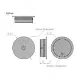 Выключатель сенсорный беспроводной, диммируемый, 12/24В, 60/120Вт, IP20, врезной/накладной, цвет черный, с крепежом SW1-RC-TS-R-BL, фото 1