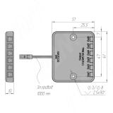 Ресивер для беспроводного выключателя, с 6 разъемами LED, 12/24В, 60/120Вт, IP20, цвет черный SW1-REC-RC-BL, фото 1