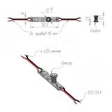 Выключатель сенсорный, диммируемый, для установки в профиль, с проводами 12/24V, 60/120W SW1-TS-8WR-PR, фото 1
