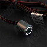 Выключатель сенсорный диммируемый со световой индикацией, врезной, серый металлик, 12/24V, 36/72W SW1-TS-FM-NW-1GR, фото 1