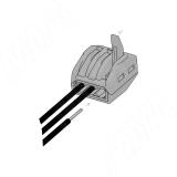 Клемма 222 с рычажком, 3 порта, для провода 0.5-4.0 кв.мм, ток 16А TE-222-X3-1, фото 2