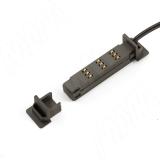 TRACK Коннектор с выключателем на взмах, с разъемом для питания, антрацит, 24 В, 72 Вт  TK24-CON-END-MS-AN, фото 1