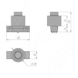 TRACK Светильник-спот светодиодный, модуль, D=18 мм, антрацит, 24 В, нейтральный белый 4000К, 1 Вт TK24-SP-D18-NW1-AN, фото 2
