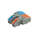 Клемма-разветвитель соединительная, 2 входа, 6 выходов,разная полярность TML-2-6-DP-GR, фото 1