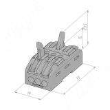 Клемма соединительная, 3 порта, разная полярность TML-3-3-DP-GR, фото 1