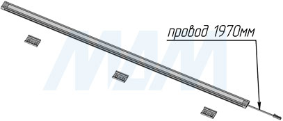 Длина провода светодиодного светильника FINO с сенсорным выключателем для подсветки под корпусом (артикул FI12...TS)