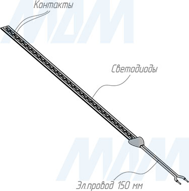Монтаж светодиодной ленты LUX, 2219/150, 24V, свободная резка, CRI 90, IP20, 12W/1м (артикул LS24-2219-FC-12)
