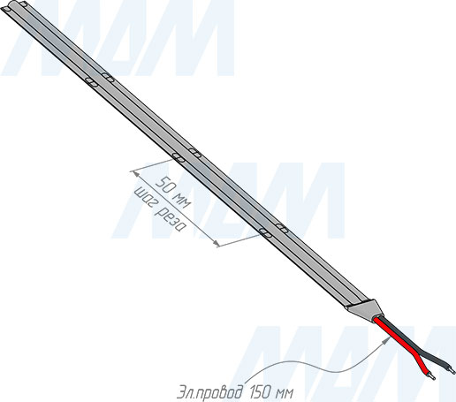 Монтаж и резка светодиодной ленты LUX, COB, 420 диодов, 24V, CRI 90, IP20, 10W/1м (артикул LS24-COB 10-50)