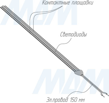 Монтаж светодиодной ленты LUX COB, 528 диодов, 24V, свободная резка, CRI 90, IP20, 10W/1м (артикул LS24-COB-FC-10)