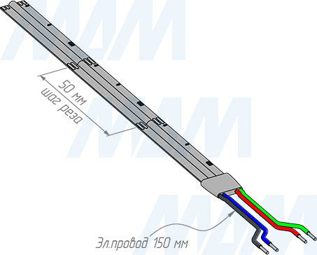 Монтаж и резка светодиодной ленты LUX, COB, RGB, 840 диодов, 24V, IP20, 15W/1м (артикул LS24-COB-RGB-15)