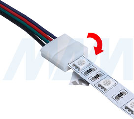 Установка коннектора STANDART для соединения двух отрезков ленты RGB между собой (артикул LSA-10R4-ST-SS-15), фото 3